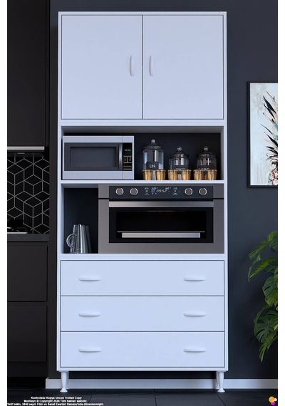 Defne 100 Cm Fırın Uyumlu 3 Çekmeceli Çok Amaçlı Mutfak Kiler Banyo Organizer Çocuk Odası Dolabı Beyaz Defne 100 Cm Fırın Uyumlu 3 Çekmeceli Çok Amaçlı Mutfak Kiler Banyo Organizer Çocuk Odası Dolabı Beyaz