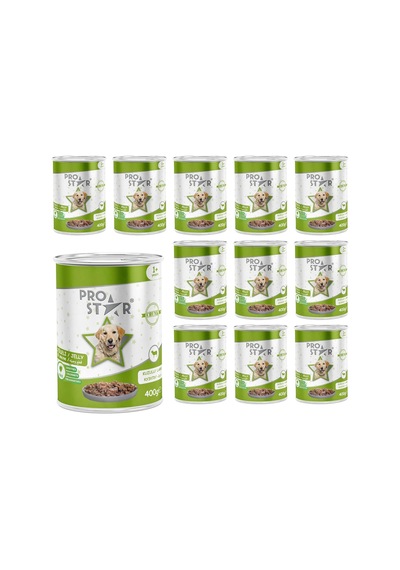 Prostar Yetişkin Köpek Kuzulu Ve Jöleli Konserve Mama 400 Gr X 12 Adet
