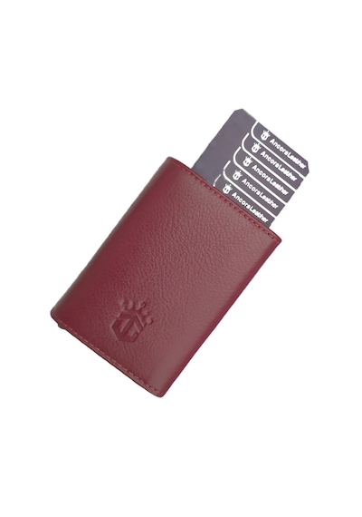 Ancora Leather Hakiki Deri Erkek Cüzdanı Mekanizmalı Bordo 2704 Bordo