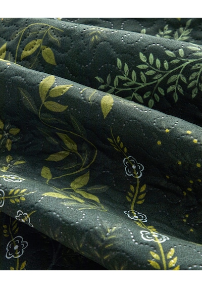English Home Tendril Bloom Çift Kişilik Çok Amaçlı Örtü 200x220 Cm Yeşil Yeşil