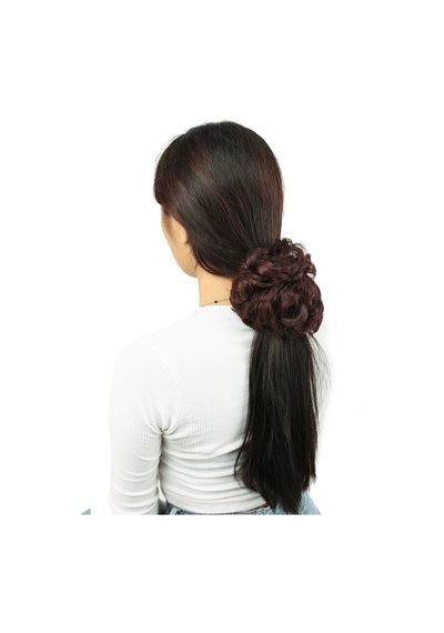 Yoğun Saçlı Lastikli Topuz Toka / Koyu Kızıl - Elm-01-462402 Çok Renkli