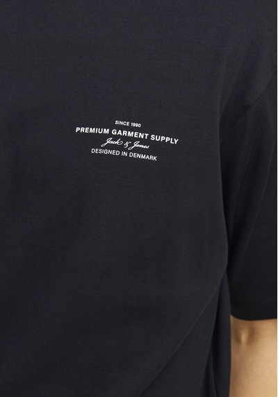 Jack & Jones Erkek Gögüs Baskili Tisört - Blachad 12259357 Black Siyah