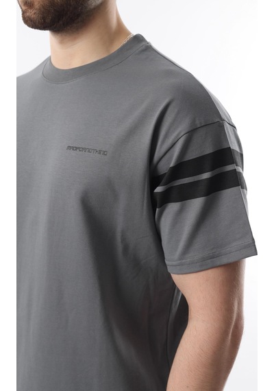 Madmext Füme Şerit Detaylı Erkek Şort T-shirt Takım E7301