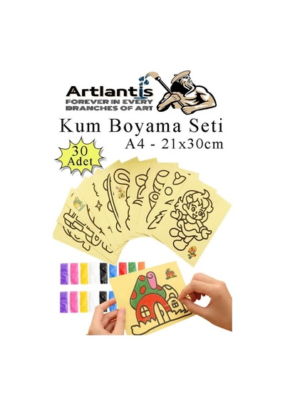Kum Boyama Seti 30 Adet 20x30 Cm A4 Boyutunda Büyük Boy Kaliteli Kum Boyama Çalışması Tuz Boyama Etkinlik