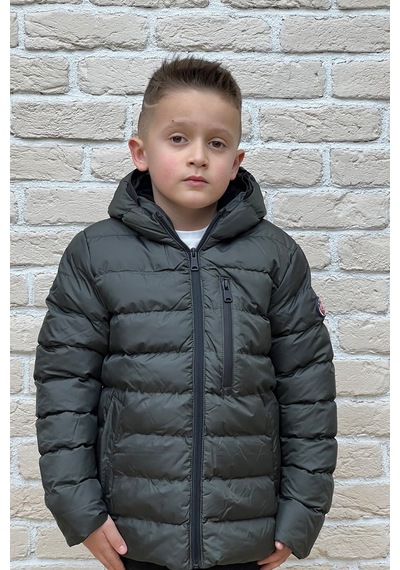 Pique Erkek Çocuk Kapşonlu Mont Ivanboy Haki