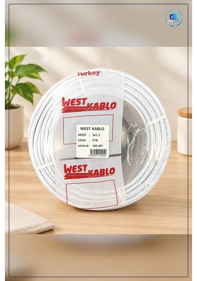 Elektrik Kablosu 3x1,5 Mm Ttr 100 Metre Bobin Beyaz Ev Tesisatı İ