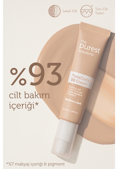 The Purest Solutions Lekeli Ciltler İçin Cilt Tonu Eşitleyici BB Krem ,SPF 50 + 40 ml – Orta / Koyu Ton