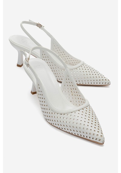 Luvishoes Uvıen Beyaz Cilt Kadın Topuklu Ayakkabı