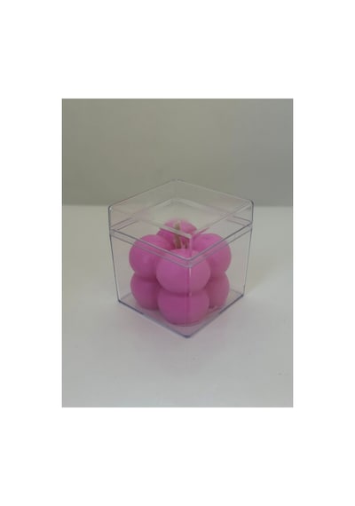 Şeffaf Kutulu Küçük Pembe Bubble Mum-doğal %100 Soya Wax Dekor Mum Düğün, Nişan,kına, Hediyelik