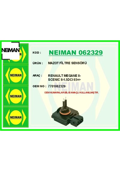 Mazot Filtre Sensörü Renault Megane Iı-scenıc Iı-1.5dcı 03 7701062329