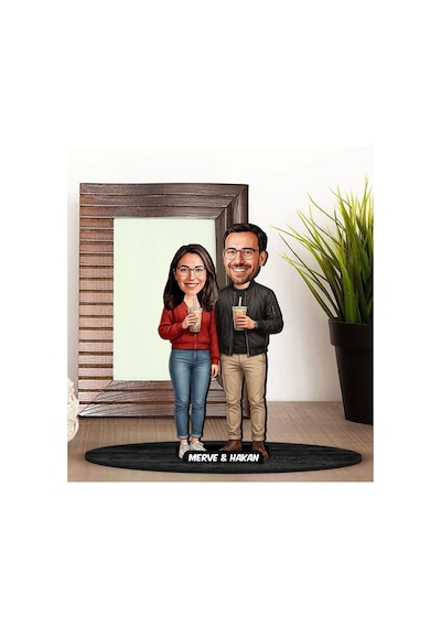 Bk Gift Kişiye Özel Sevgili Karikatürlü Ahşap Biblo -5, Fotoğraftan Karikatür, Sevgililer Günü Hediyesi, Ev Hediyesi Kobitmeyencom36332 Bk Gift