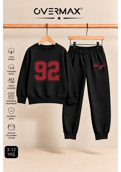 Overmax 92 Baskılı Çocuk Bisiklet Yaka Sweatshirt Eşofman Takımı- 3-12 Yaş Siyah Üst-siyah Alt - 928488349 Siyah Üst-siyah Alt Overmax 92 Baskılı Çocuk Bisiklet Yaka Sweatshirt Eşofman Takımı- 3-12 Yaş Siyah Üst-siyah Alt - 928488349 Siyah Üst-siyah Alt