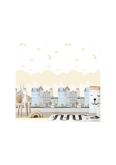 Adawall Adakids 8903-2 Genç Çocuk Şehir Desenli Duvar Kağıdı