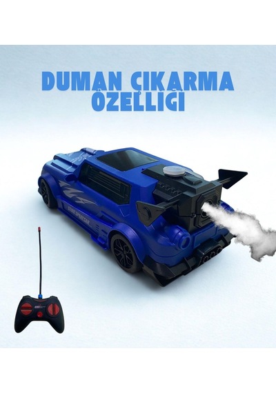 Şarjlı Duman Atan Oyuncak Araba - Stunt Spraycar Renkli