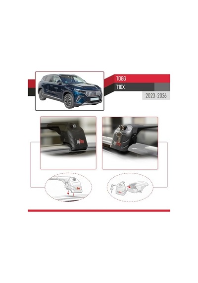 Togg T10x 2023 Ve Sonrası İle Uyumlu Ace-2 Ara Atkı Tavan Barı Siyah 2 Adet Diğer
