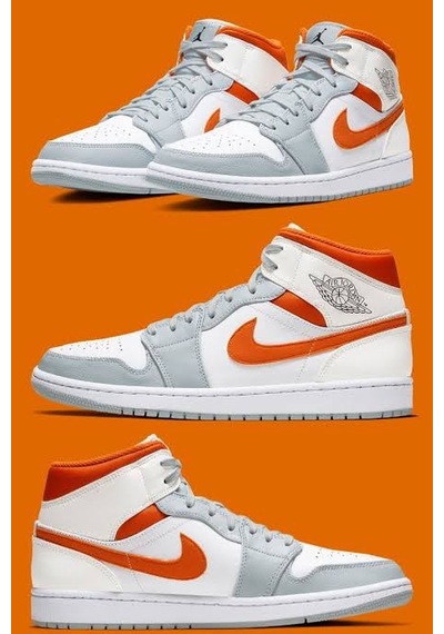 Nike Jordan 1 Mid Se Starfish Basketbol Ayakkabısı Beyaz - Turuncu