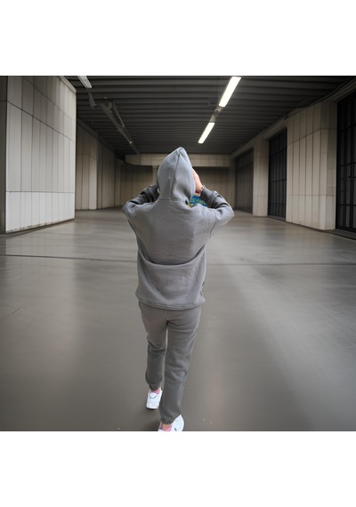 Ceyss Design Unisex Üç İplik Şardonlu Oversize Hoodieli Eşofman Takımı-haki Haki
