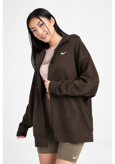 Nike Sportswear Essentials Oversize Fleece Full Zip Hoodie Kadın Oversize Kapüşonlu Sweatshirt Kahverengi Kahverengi Nike Sportswear Essentials Oversize Fleece Full Zip Hoodie Kadın Oversize Kapüşonlu Sweatshirt Kahverengi Kahverengi