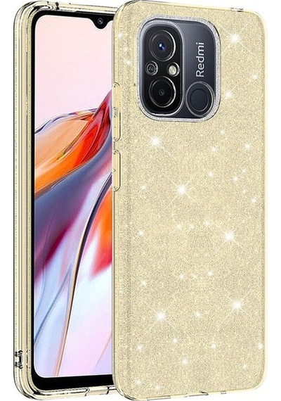 Xiaomi Redmi 12c Kılıf Zore Shining Silikon Gold
