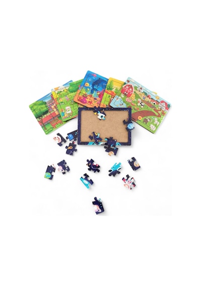 6 Adet 16 Parça Eğitici Ve Öğretici Ahşap Çocuk Puzzle & Yapboz Bebek Çocuk Oyuncak