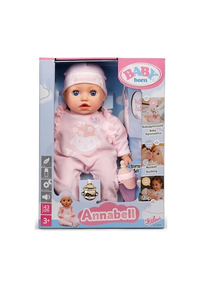 Baby-born Etkileşimli Anabelle 8 Fonksiyonlu Su İçen Altını Islatan Bezli 43 Cm Oyuncak Bebek