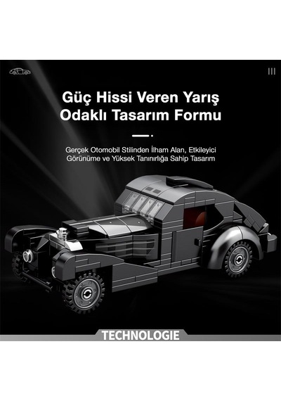 Reobrix Creator 807 Bugatti Type 57sc Atlantic Klasik Araba Yaratıcı Yapı Blok Seti Building Blocks - 278 Parça
