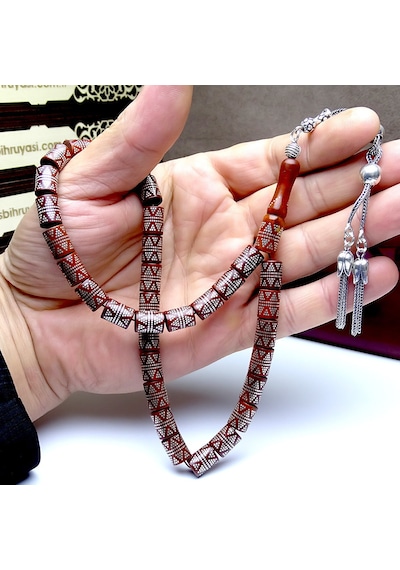 Gümüş İşlemeli Kesme Model Kuka Tesbih