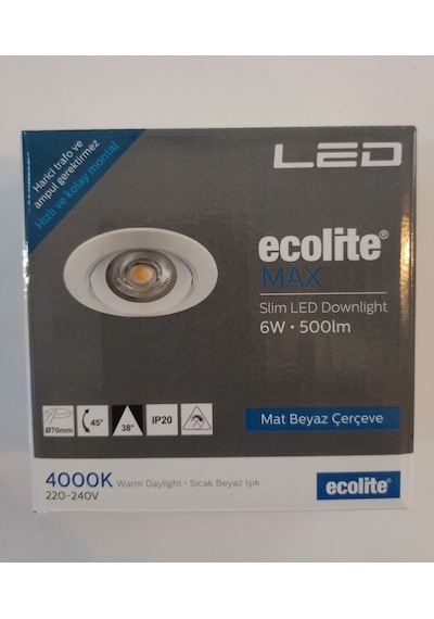 Ecolite Max 6w 4000k Led Gömme Spot Ilık Beyaz Işık