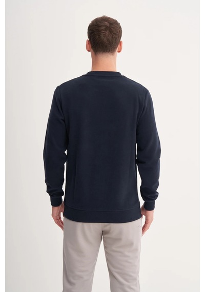 Cazador Erkek Bisiklet Yaka Selanik Örgü Slim Fit Sweatshirt Lacivert
