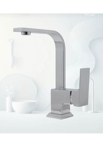 Eskaya 4 Lü Robot Duş Seti Ağır Kare Banyo Lavabo Mutfak Bataryası 4 Lü Set Garantiili Bej