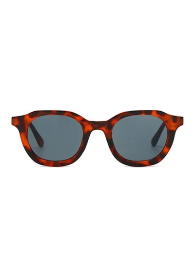 Grovela Leopar Desenli Gri Cam Vintage & Retro Unisex Güneş Gözlüğü