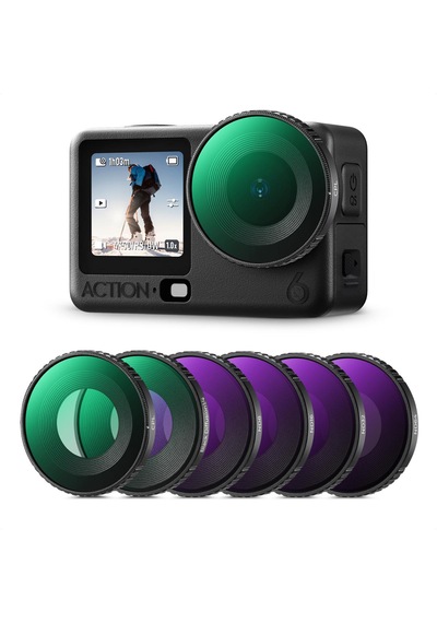 K&f Concept Djı Action 6 Uyumlu Filtre Seti / Cpl+nd8+nd16+nd32+nd64+siyah Difüzyon 1/4