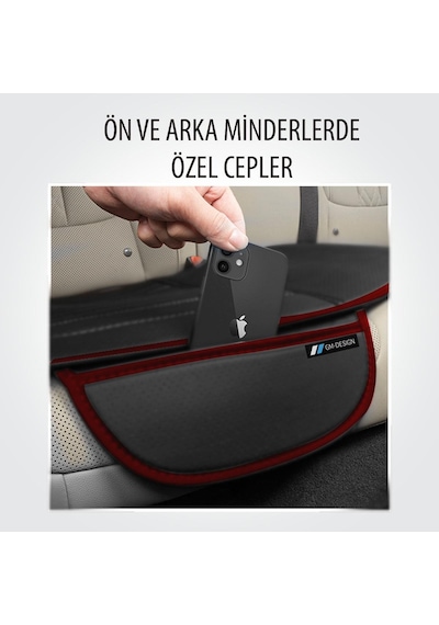 Terletmez Keten Oto Koltuk Minderi Seti Keten Koltuk Kılıfı Ön&arka Set Tam Set Taba