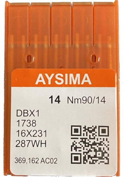 Aysıma Sanayi Tip Düz Dikiş Makina İğnesi İnce Dip Dbx1 Nm90/14