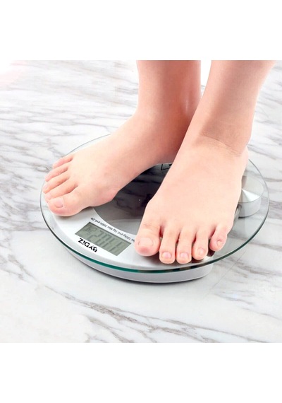 Bydiz Dijital Baskül Banyo Tartısı, 180 Kg Kapasiteli Vücut Tartısı, Temperli Cam, Yuvarlak Tasarım, Led Ekran, O
