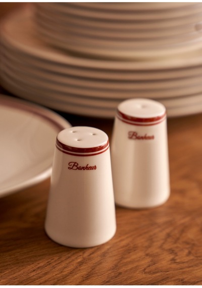 Bella Maison Bonheur Porselen Tuzluk-biberlik Seti Bordo 8 Cm Bordo