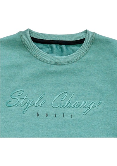 İrem Çocuk Giyim Kız Çocuk Style Yazı Desenli Bisiklet Yaka Yeşil Renk Sweatshirt Yeşil