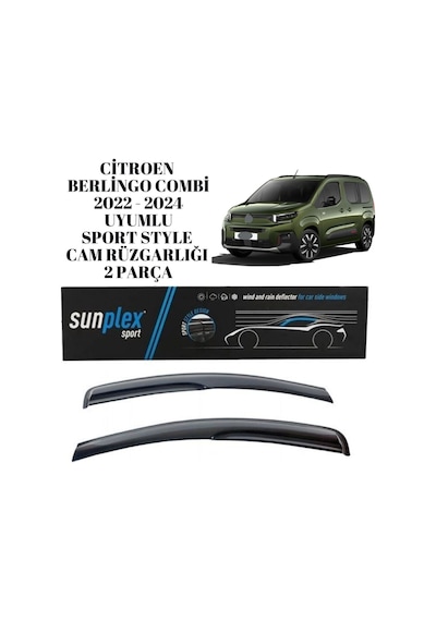 Citroen Berlingo Combi 2022 2023 2024 Uyumlu Sport Style Cam Rüzgarlığı 2 Parça Sunplex 2 Adet