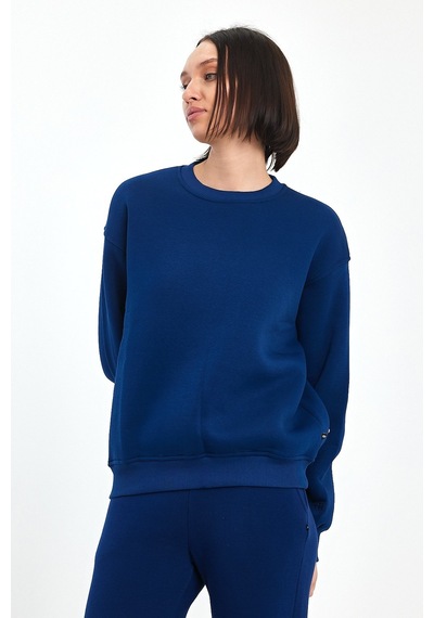 Odda Bisiklet Yaka Sweatshirt Lacivert