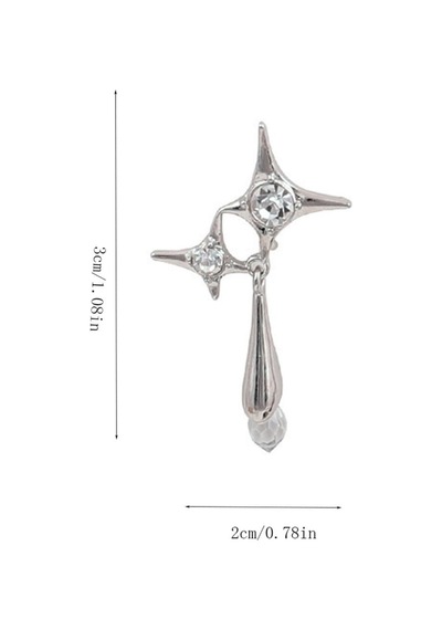 Lunarie 925 Ayar Gümüş Kristal Yıldız Asimetrik Sallantılı Küpe