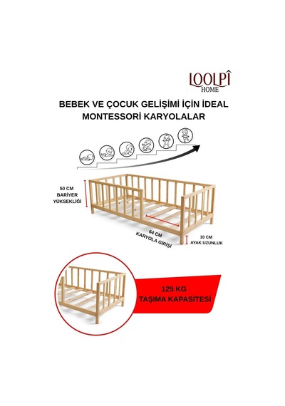 Star Montessori Bebek Ve Çocuk Karyolası Unisex Doğal Ahşap Yatak Kahverengi Star Montessori Bebek Ve Çocuk Karyolası Unisex Doğal Ahşap Yatak Kahverengi
