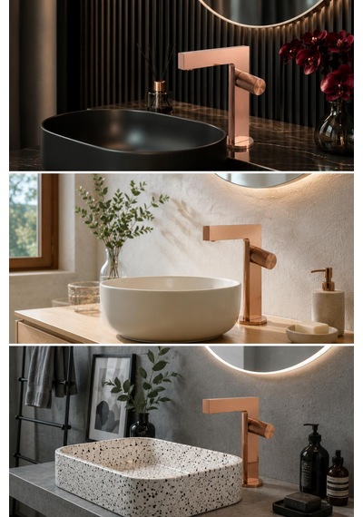 Fontana Fk-2015 Rose Detaylı Lüks Lavabo Bataryası Rose Modern Lavabo Bataryası Rose