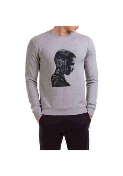 Stranger Things 11 Eleven Millie Bobby Baskılı Gri Erkek Sweat (528467872)