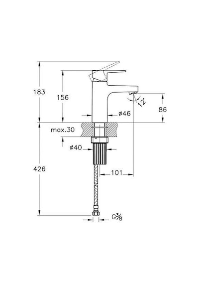 Artema A43044 Flow Square Krom Lavabo Bataryası