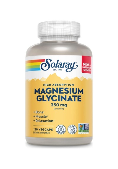 Solaray Magnesium Glycinate Fully Chelated Bisglycinate Biop...