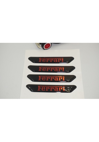 Ferrari Logo Kapı Kenarı Koruma Metalize Damla Desen 3M Band