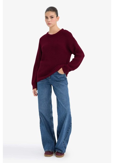 Defacto Regular Fit Bisiklet Yaka Selanik Kumaş Triko Kazak H6905az25wnbr196 Bordo-br196 Defacto Regular Fit Bisiklet Yaka Selanik Kumaş Triko Kazak H6905az25wnbr196 Bordo-br196