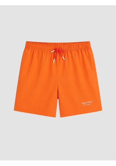 Lcw Swımwear Turuncu Kısa Boy Baskılı Erkek Deniz Şortu