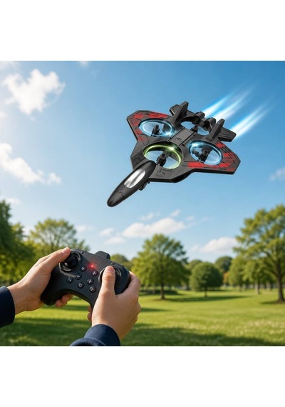 Bowie Jet Drone Renkli Led Işıklı Jiroskop Stabil Kumandalı Oyuncak Drone