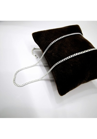 Omar Silver Unisex Gurmet 2,2 Mm Gümüş Kolye Zincir-Beyaz-50 Cm